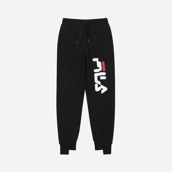 Calca Jogger Fila Mulher Pretas - Fila Unbalance Linear Logo En Portugal,AUOB-27485